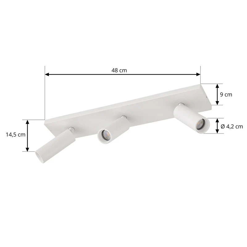 B-Ware Arcchio Deckenstrahler Strahler Brinja Slim weiß 3-flammig GU10 MR11 Aluminium