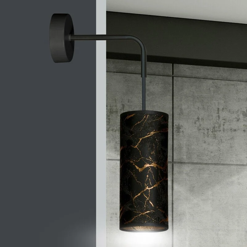 B-Ware EMIBIG LIGHTING Joni Wandlampe Leuchte schwarz-marmoriert Textil Beleuchtung