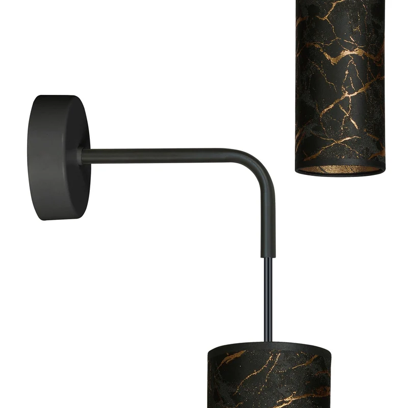 B-Ware EMIBIG LIGHTING Joni Wandlampe Leuchte schwarz-marmoriert Textil Beleuchtung
