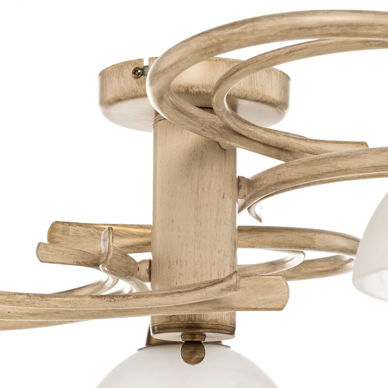 B-Ware Deckenlampe Flora fünf Glasschirme weiß messing Deckenleuchte SIEHE TEXT/FOTO735