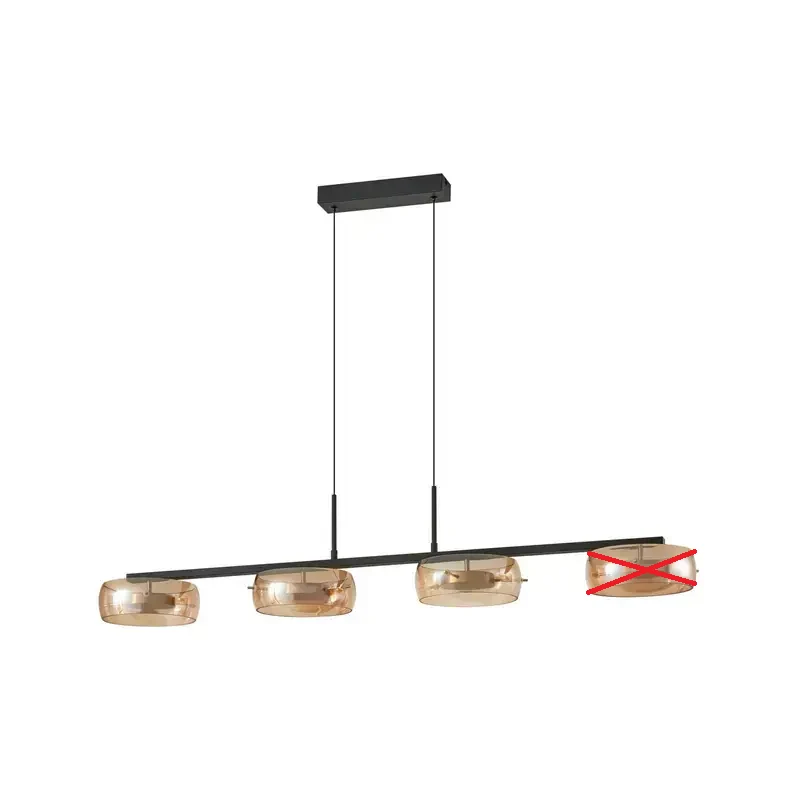 B-Ware Lucande LED Hängeleuchte Pendelleuchte Martis amber 4flg dimmbar SIEHE TEXT/FOTO