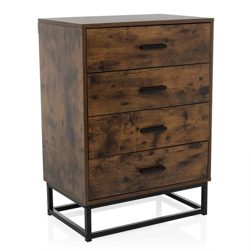 B-Ware hjh LIVING Kommode Sideboard VINSTRA Braun Melaminharzbeschichtete Spanplatte