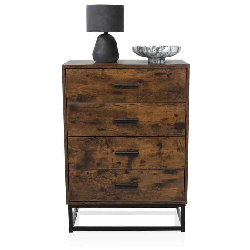 B-Ware hjh LIVING Kommode Sideboard VINSTRA Braun Melaminharzbeschichtete Spanplatte