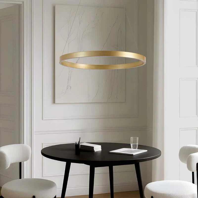 B-Ware Lucande Pendelleuchte Hängeleuchte LED Lampe gold Metall Beleuchtung 80 cm