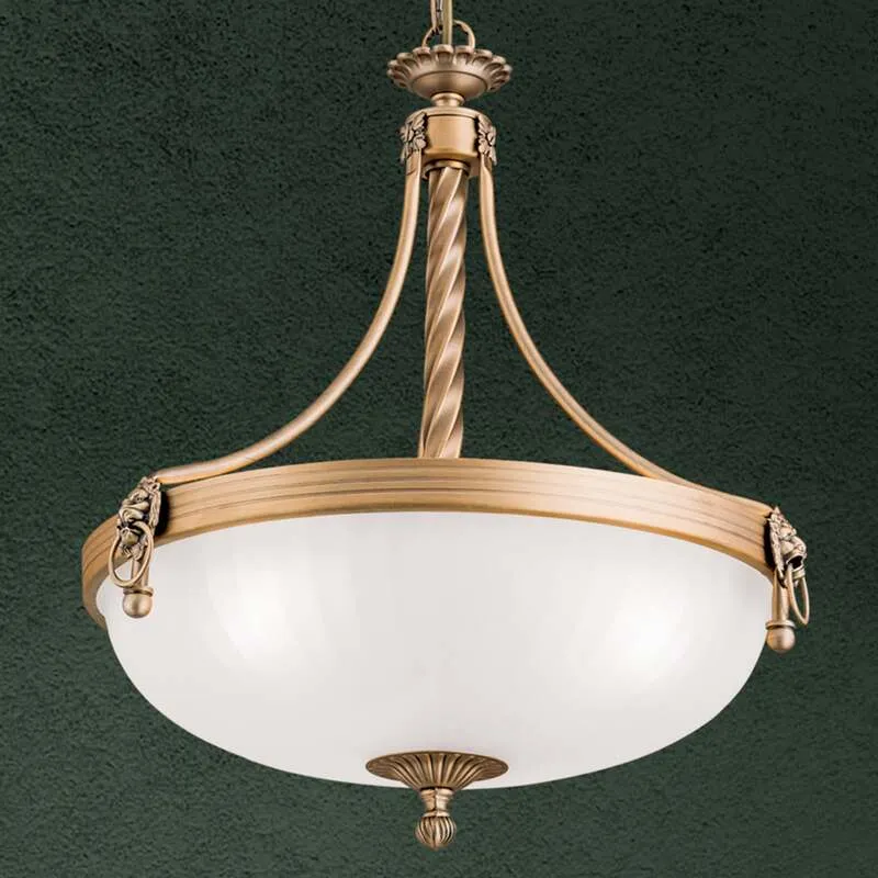 B-Ware Orion Hängeleuchte Rocca 44cm dimmbar Pendelleuchte Lampe bronze weiß 3-flammig