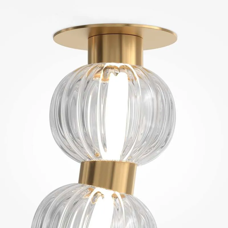 B-Ware Maytoni Deckenleuchte Amulet LED Hängeleuchte Lampe gold klar 120x9cm 3000K