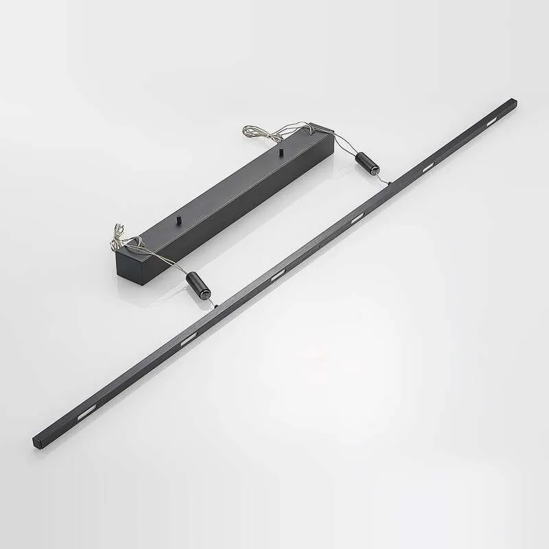 B-Ware Lucande Pendelleuchte Hängeleuchte Stakato LED dimmbar schwarz matt 140cm 6-flg
