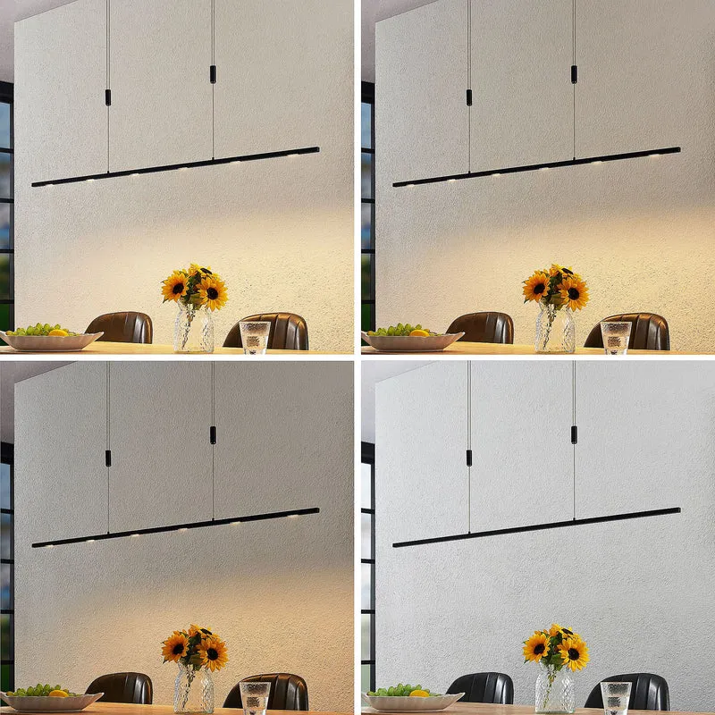 B-Ware Lucande Pendelleuchte Hängeleuchte Stakato LED dimmbar schwarz matt 140cm 6-flg