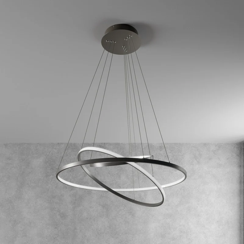 B-Ware Lucande Pendelleuchte Hängelampe LED nickel Metall Kunststoff dimmbar warmweiß