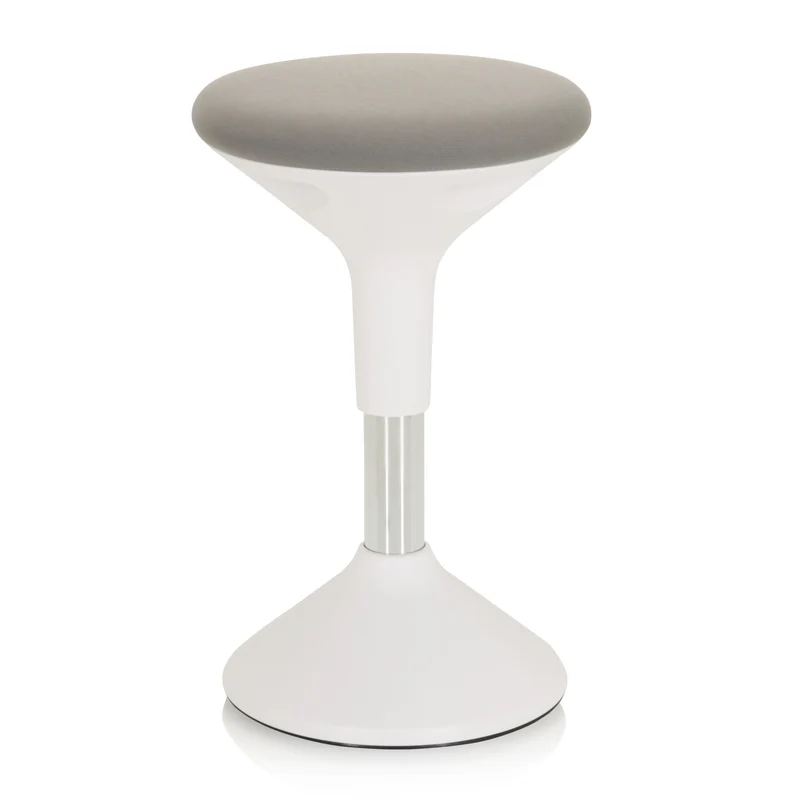 B-Ware hjh OFFICE Stehhocker Stehhilfe Hocker Balance Sit II W Stoff weiß grau