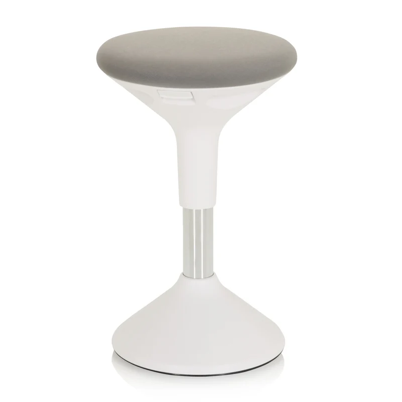 B-Ware hjh OFFICE Stehhocker Stehhilfe Hocker Balance Sit II W Stoff weiß grau