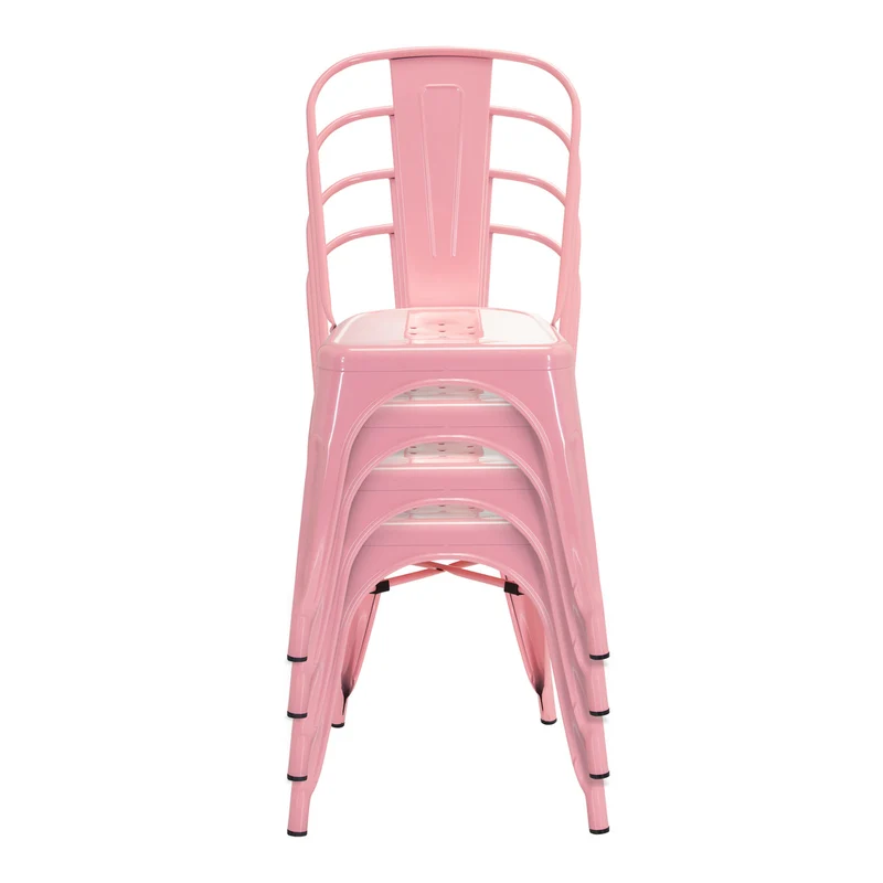 B-Ware hjh OFFICE Stuhl Bistrostuhl Sitzgelegenheit rosa stapelbar Gastronomie