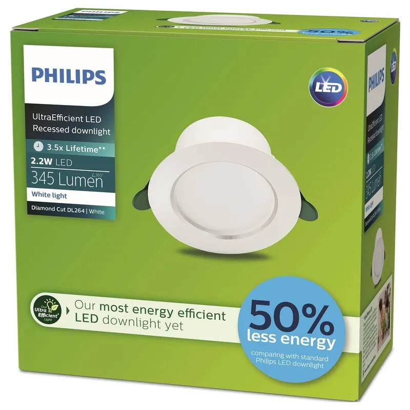 B-Ware Philips 8720169308121 Diamond Einbauleuchte Lampe LED 2.2 W 6 STÜCK