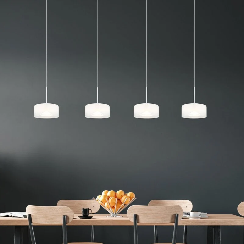 B-Ware Globo LED Hängeleuchte Belinda Pendelleuchte Glas Länge 105 cm weiß 4 flammig
