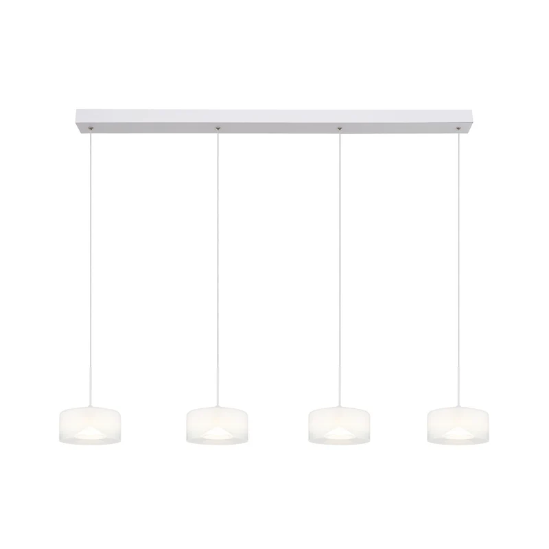 B-Ware Globo LED Hängeleuchte Belinda Pendelleuchte Glas Länge 105 cm weiß 4 flammig