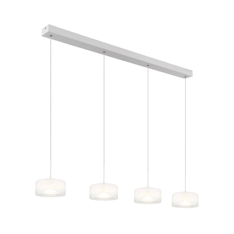 B-Ware Globo LED Hängeleuchte Belinda Pendelleuchte Glas Länge 105 cm weiß 4 flammig
