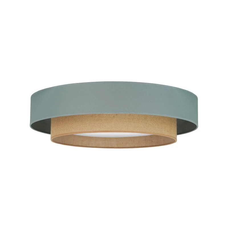 B-Ware Luneta Deckenleuchte Lampe LED Fernbedienung Textil grün beige dimmbar 60 cm