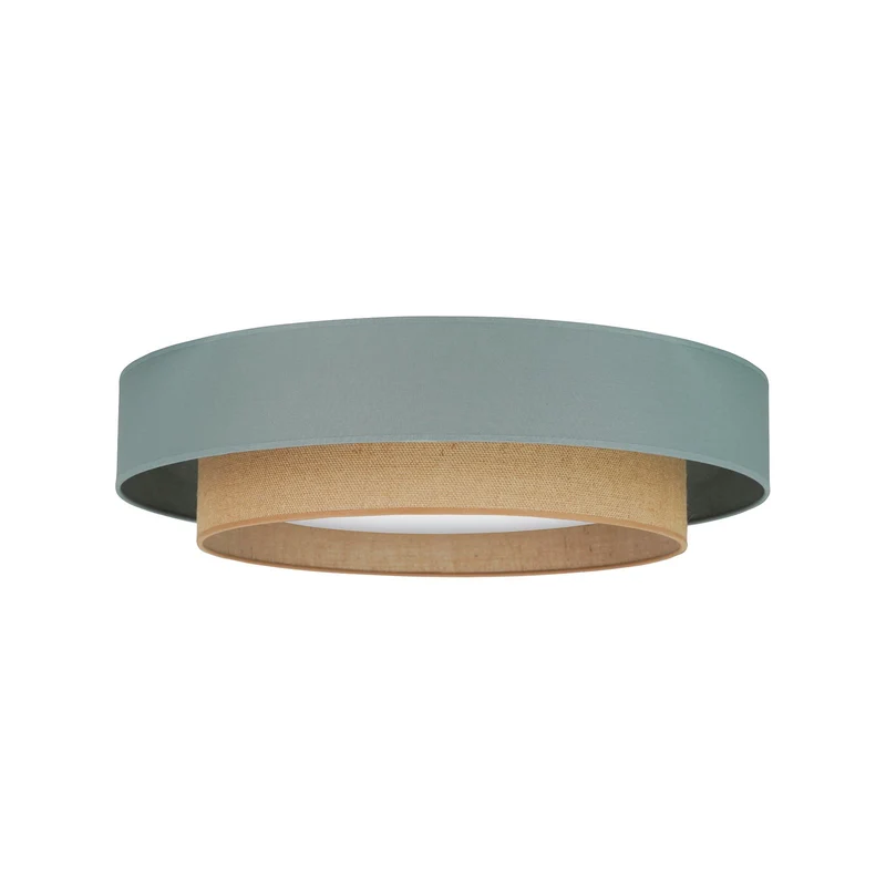 B-Ware Luneta Deckenleuchte Lampe LED Fernbedienung Textil grün beige dimmbar 60 cm