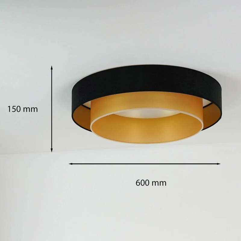 Luneta LED Deckenlampe Leuchte Fernbedienung schwarz gold Samt SIEHE TEXT/FOTO