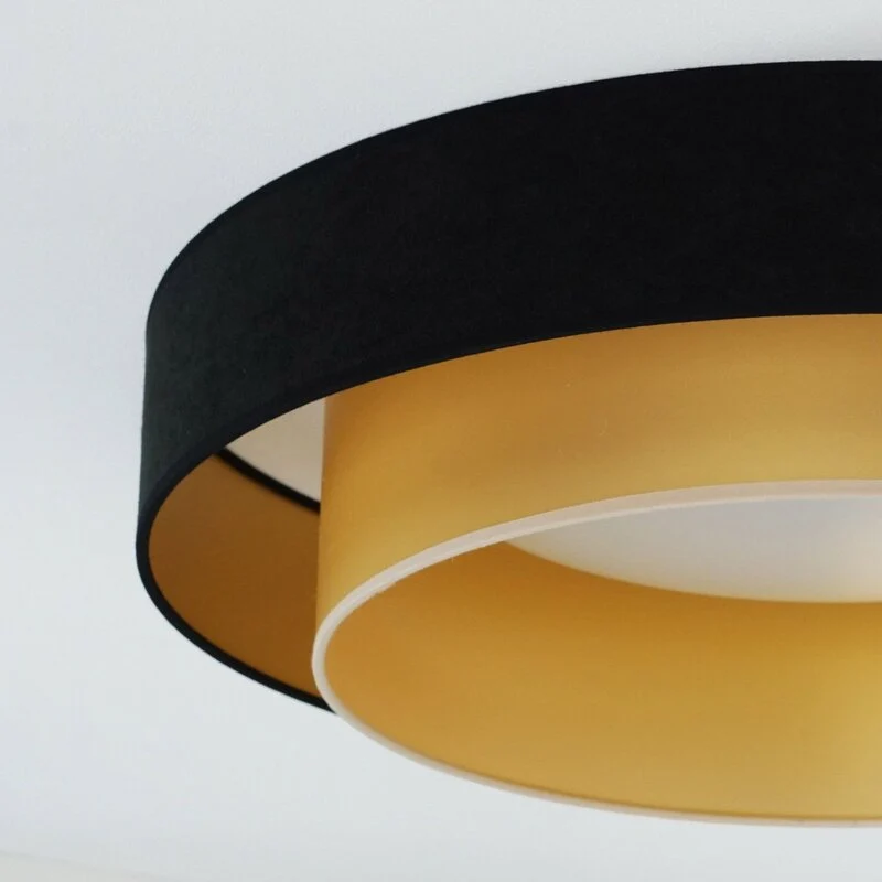 Luneta LED Deckenlampe Leuchte Fernbedienung schwarz gold Samt SIEHE TEXT/FOTO