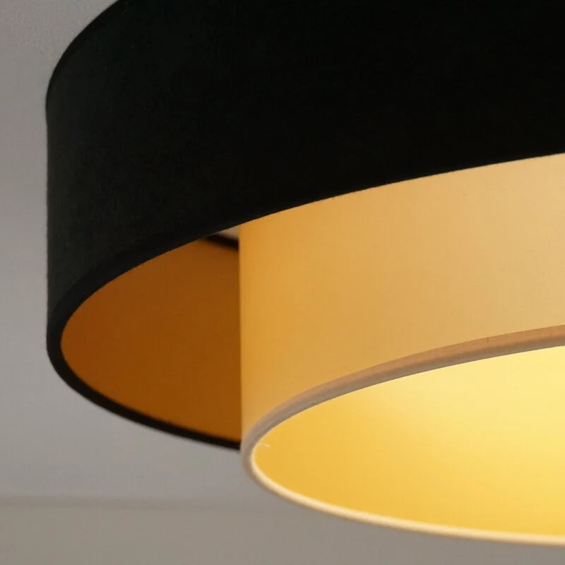 Luneta LED Deckenlampe Leuchte Fernbedienung schwarz gold Samt SIEHE TEXT/FOTO