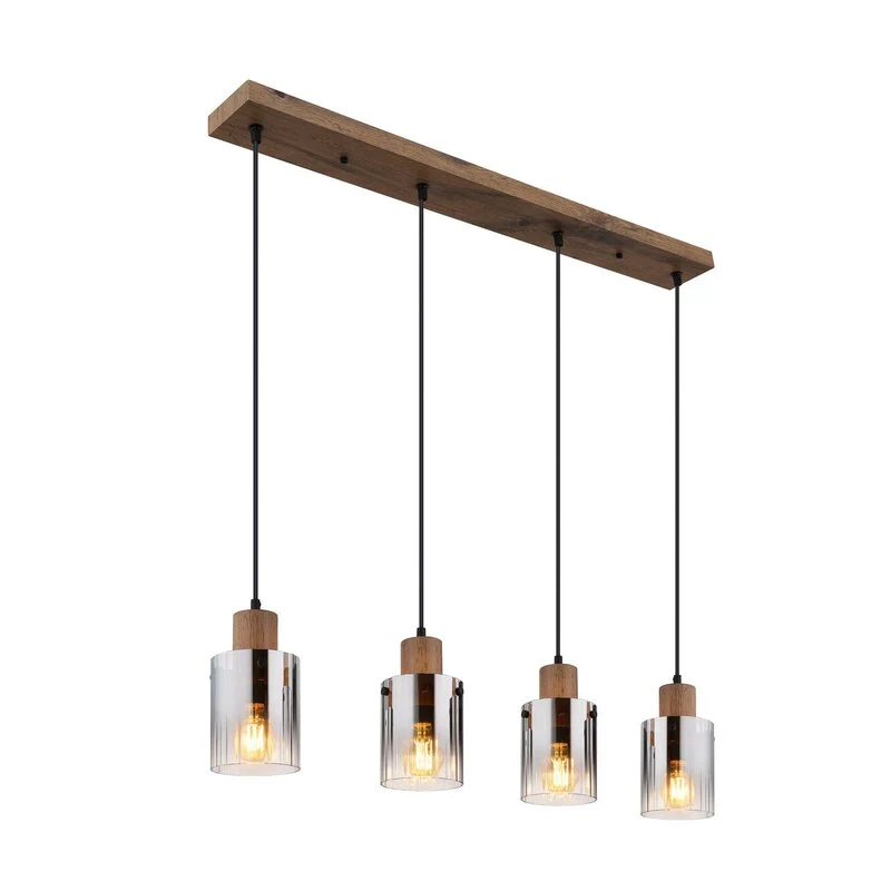 B-Ware Globo Hängeleuchte Pendelleuchte Lampe rauchgrau MDF Länge 105 cm braun