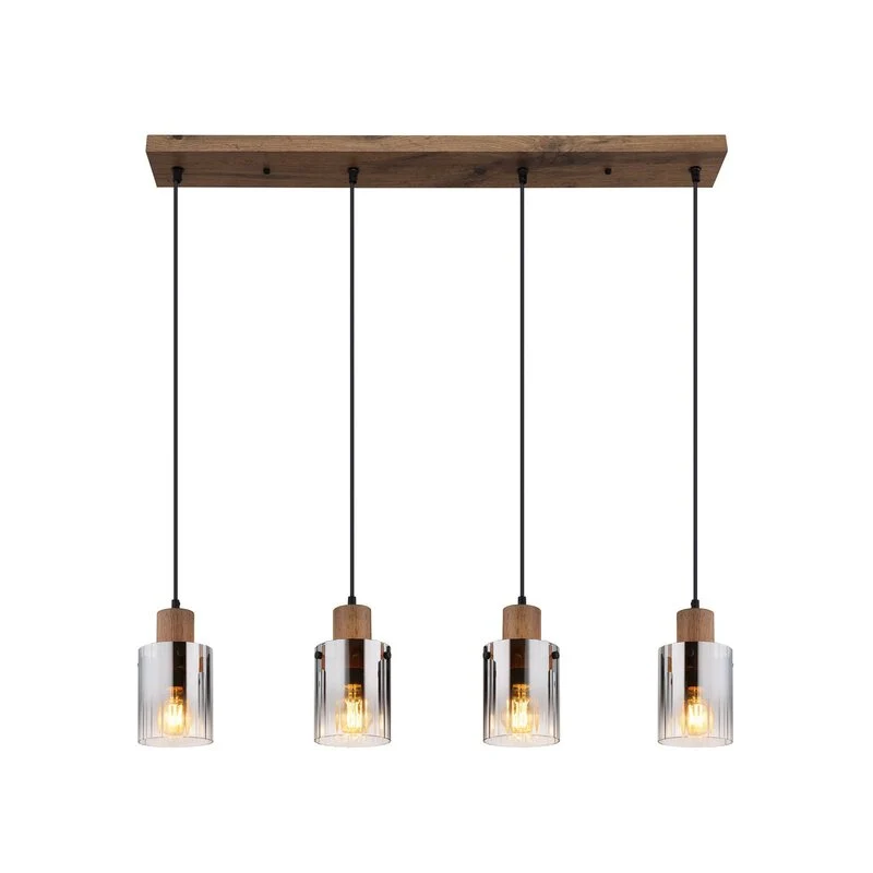 B-Ware Globo Hängeleuchte Pendelleuchte Lampe rauchgrau MDF Länge 105 cm braun