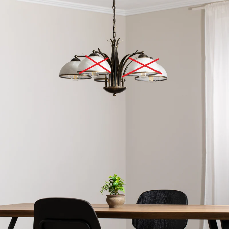 B-Ware Kronleuchter Korfu Leuchte Lampe 5-flg Ø 68 cm goldfarben antik Esszimmer