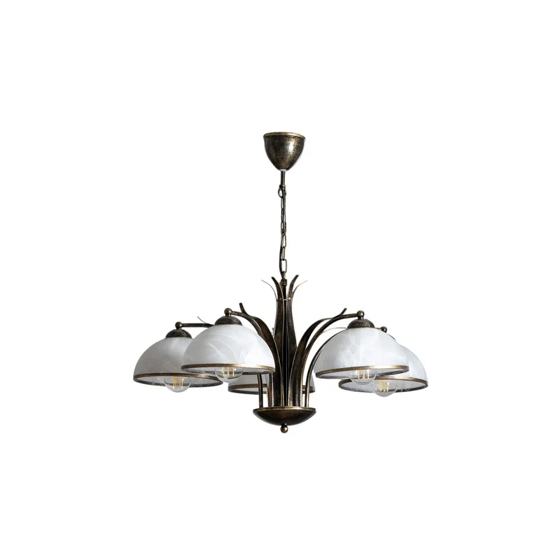 B-Ware Kronleuchter Korfu Leuchte Lampe 5-flg Ø 68 cm goldfarben antik Esszimmer