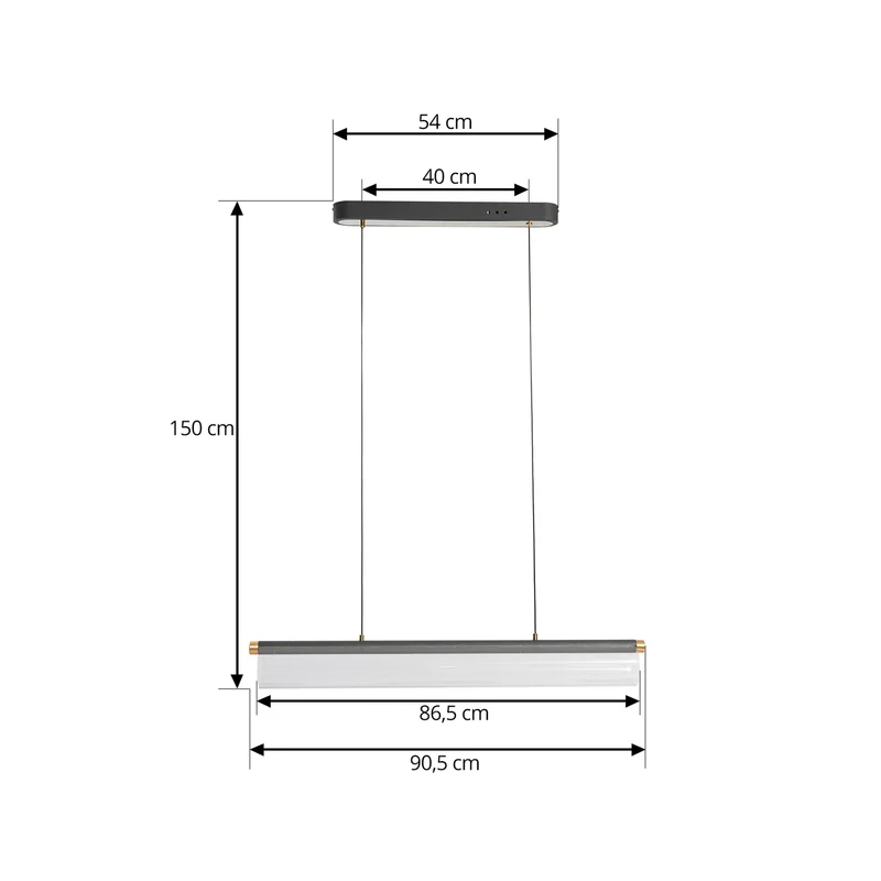 B-Ware Lucande Pendelleuchte Hängeleuchte LED transparent Acryl Metall Alania180