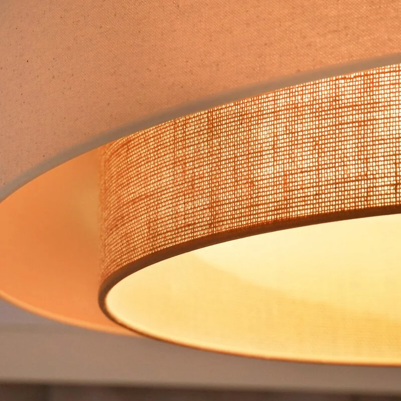 B-Ware Duolla LED-Deckenleuchte Luneta S Fernbedienung Jute beige Ø60cm SIEHE TEXT/FOTO