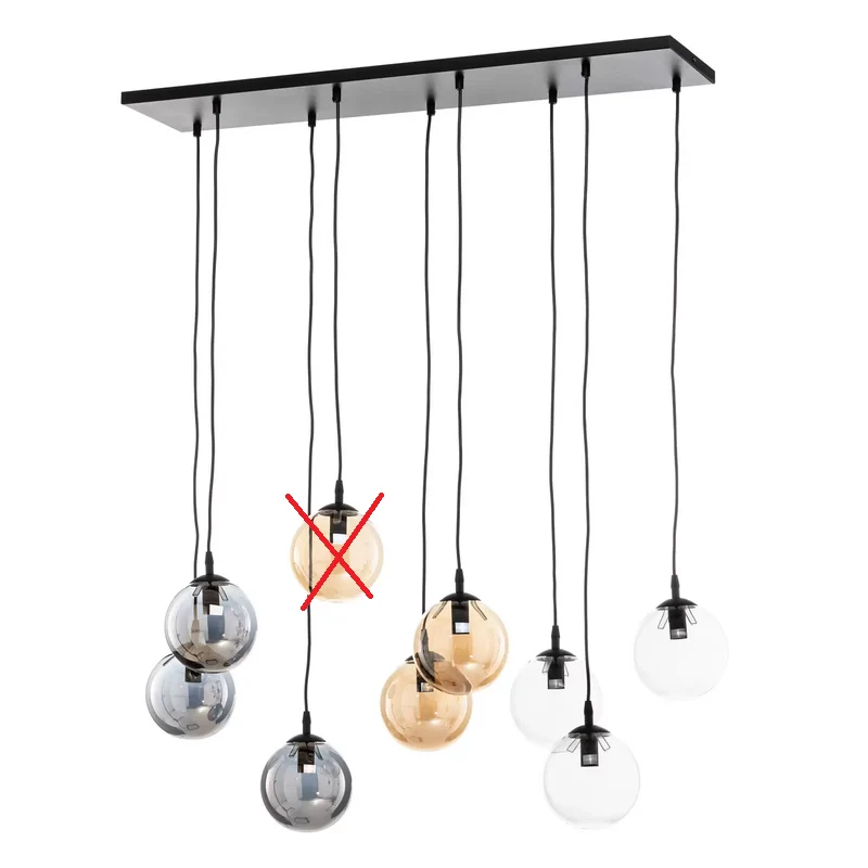 B-Ware Hängeleuchte Glassy schwarz grafit amber klar E14 Deckenlampe Deckenleuchte