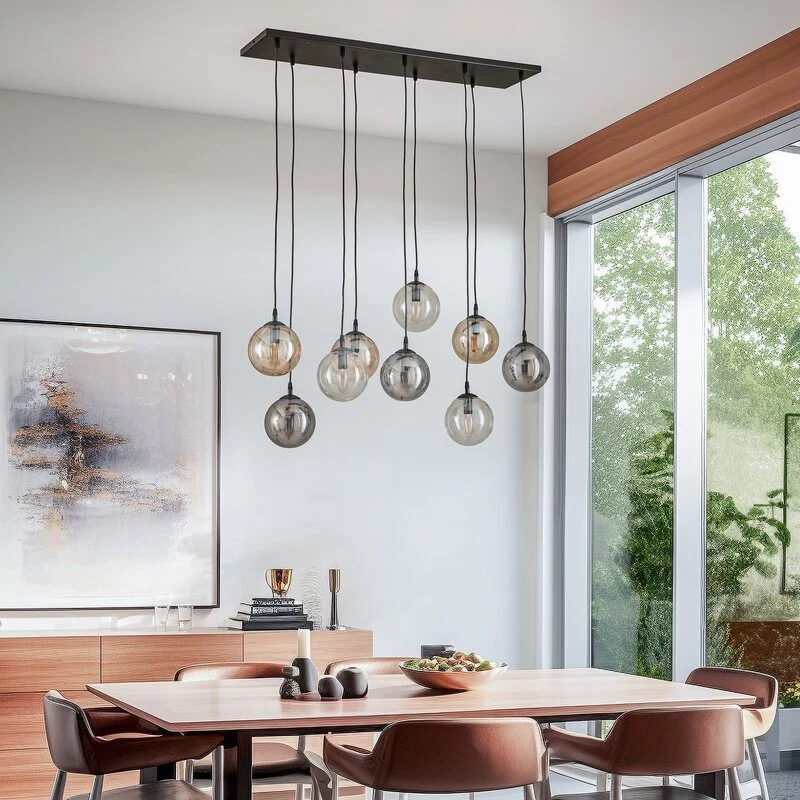 B-Ware Hängeleuchte Glassy schwarz grafit amber klar E14 Deckenlampe Deckenleuchte