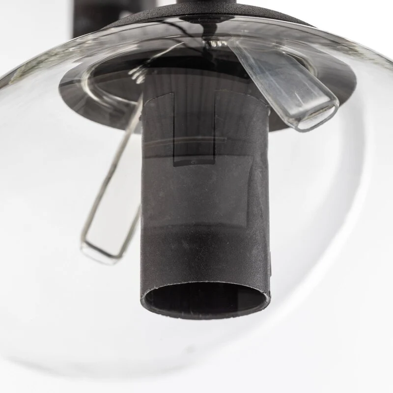 B-Ware Hängeleuchte Glassy schwarz grafit amber klar E14 Deckenlampe Deckenleuchte