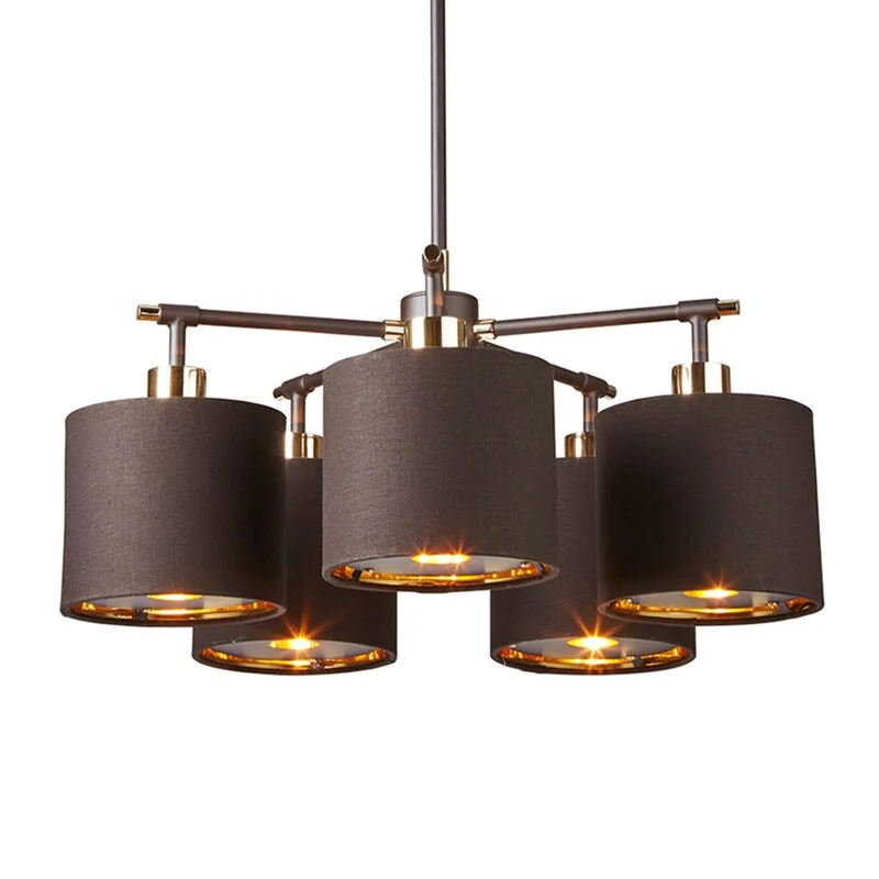 B-Ware Elstead Hängeleuchte Pendelleuchte Balance Deckenlampe E27 Braun-Messing 5-flg