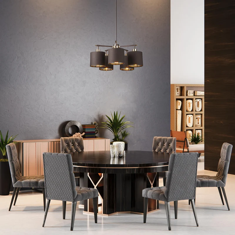 B-Ware Elstead Hängeleuchte Pendelleuchte Balance Deckenlampe E27 Braun-Messing 5-flg