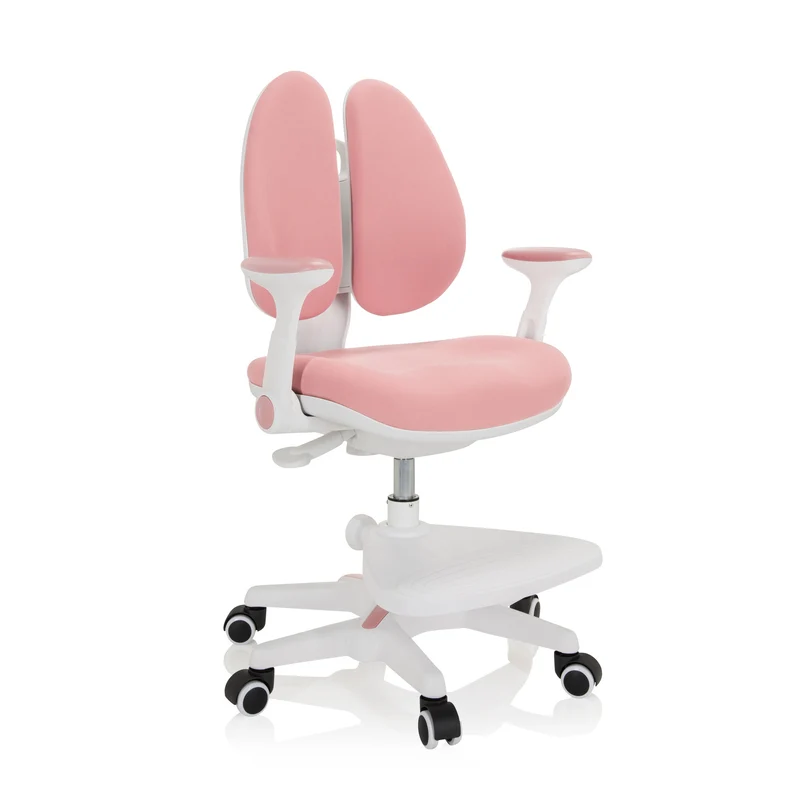 B-Ware hjh OFFICE Kinderstuhl Schreibtischstuhl KID WING Kindermöbel Stoff rosa