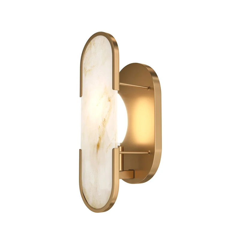 B-Ware Maytoni Wandleuchte Wandlampe Marmo gold Metall Stein Höhe 30,5 cm