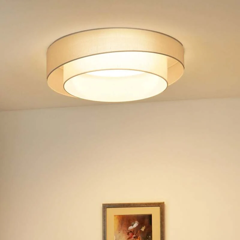 DUOLLA Deckenleuchte Deckenlampe LED Luneta weiß Fernbedienung dimmbar Textil282