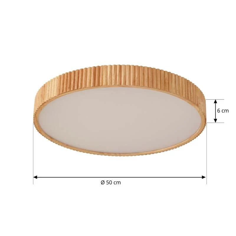 B-Ware Lindby Deckenleuchte Deckenlampe LED Fernbedienung weiß Holz Wohnbereich dimm280