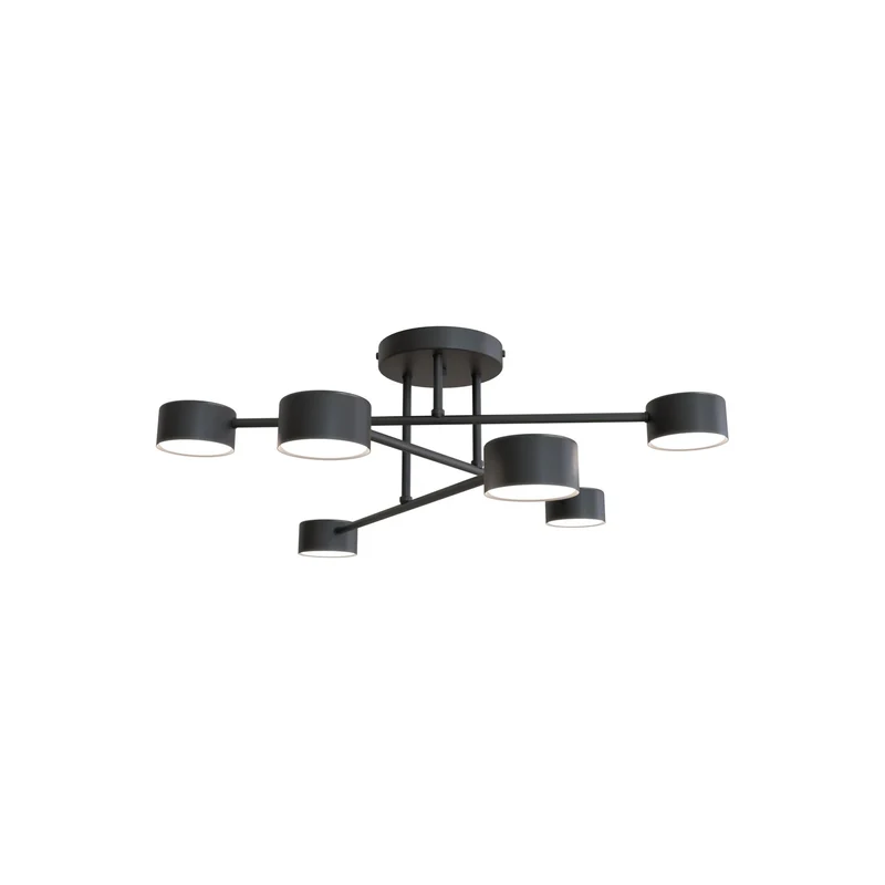 B-Ware EMIBIG Deckenleuchte Lampe Modus 6 Schwarz GX53 Stahl sechsflammig Länge 60 cm
