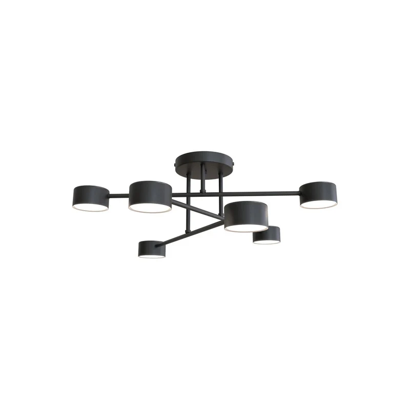 B-Ware EMIBIG Deckenleuchte Lampe Modus 6 Schwarz GX53 Stahl sechsflammig Länge 60 cm