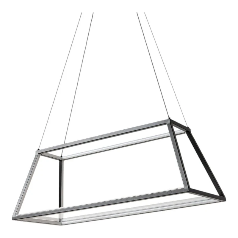 B-Ware Lucande Pendelleuchte Hängeleuchte LED Mensola Aluminium schwarz 75 cm