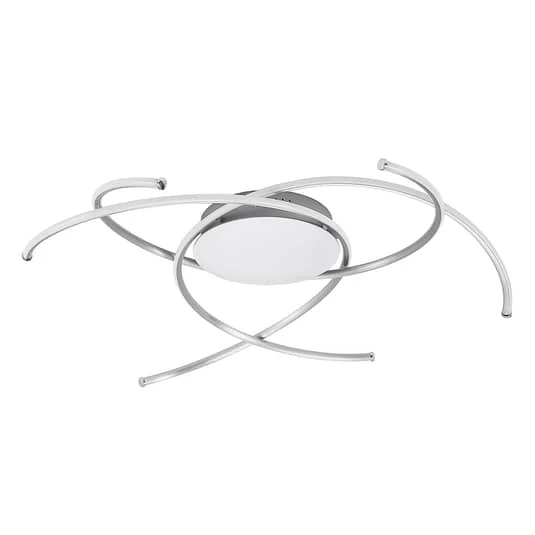 B-Ware Lindby Deckenleuchte Decklampe LED Yareli silbergrau Eisen Aluminium Plastik