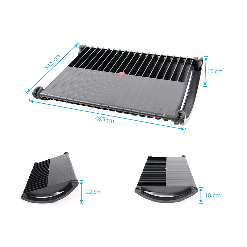 B-Ware hjh OFFICE Fußstütze Ablage PODI Kunststoff schwarz ergonomisch Wippfunktion