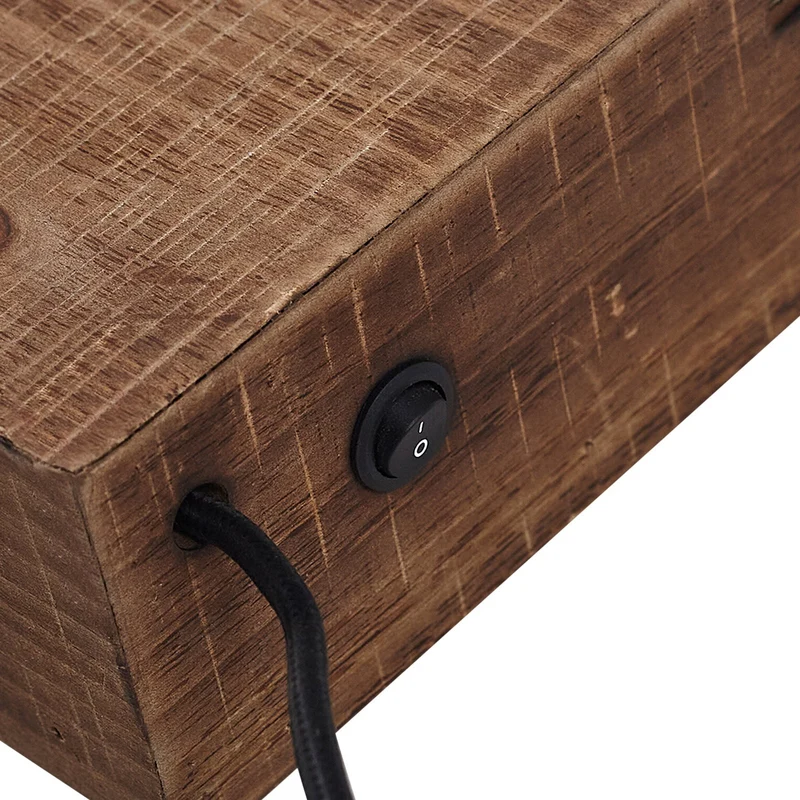 B-Ware Lindby Wandleuchte Vatana Holz Stecker USB-Port 80 cm Wandlampe Lampe Leuchte