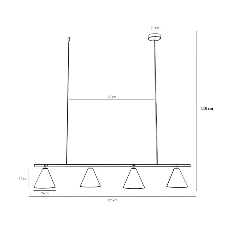 B-Ware ALDEX Hängeleuchte Lampe Pendelleuchte schwarz Metall 4-flammig Kegel Leuchte