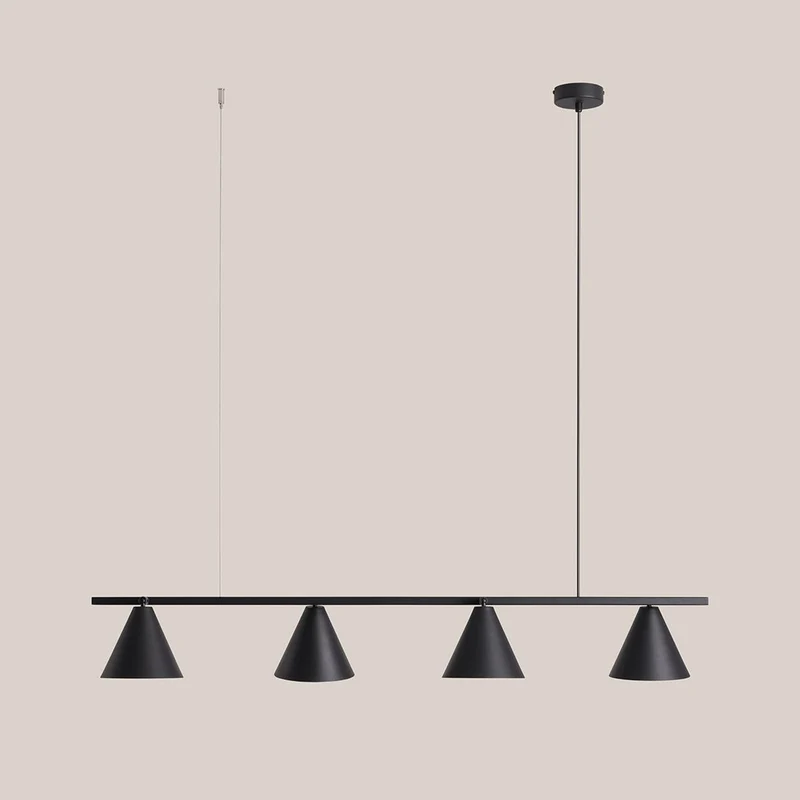 B-Ware ALDEX Hängeleuchte Lampe Pendelleuchte schwarz Metall 4-flammig Kegel Leuchte