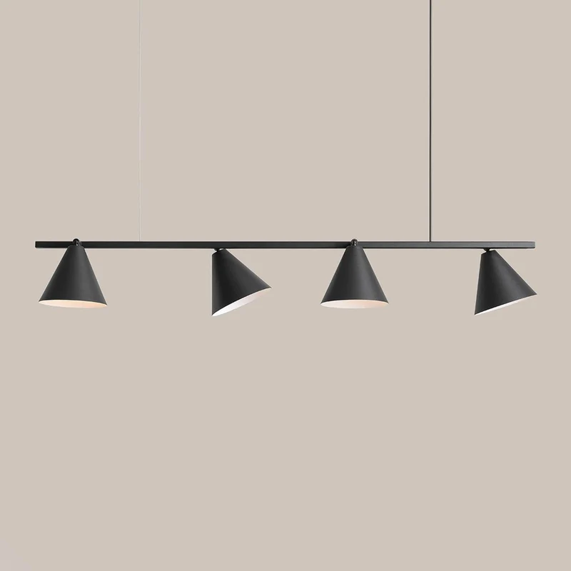 B-Ware ALDEX Hängeleuchte Lampe Pendelleuchte schwarz Metall 4-flammig Kegel Leuchte