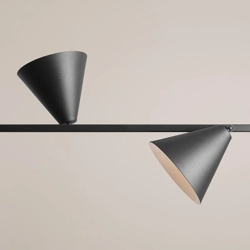 B-Ware ALDEX Hängeleuchte Lampe Pendelleuchte schwarz Metall 4-flammig Kegel Leuchte